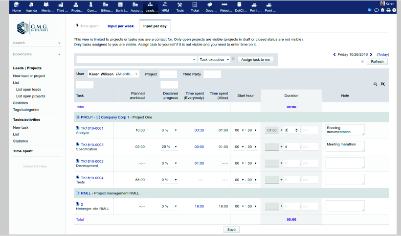 img erp crm hr timesheets